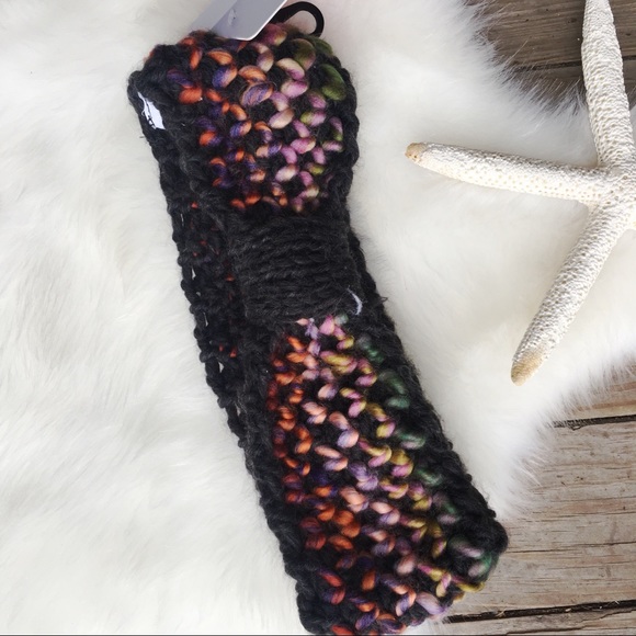 MM BOUTIQUE Chunky Cable Knit Headband Grey/Green OS - Picture 2 of 4